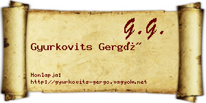 Gyurkovits Gergő névjegykártya